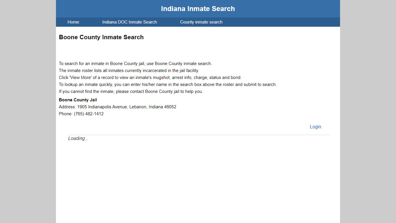 Boone County Inmate Search